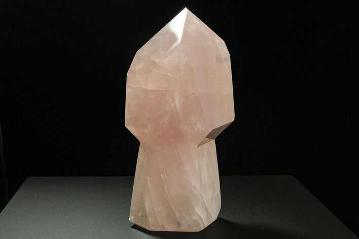 Free-Standing Polished Rose Quartz Sculpture - Madagascar #299626